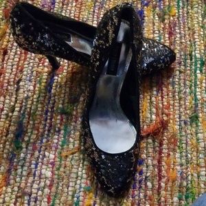 White House Black Market black sequin heels
